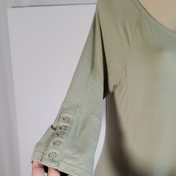 Soft Surroundings Elegant Olive Green Maxi Dress Size L - Picture 5 of 13